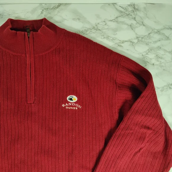 Cutter and Buck Bandon Dunes Req Sweater Quarter Zip Size Large - Picture 2 of 9